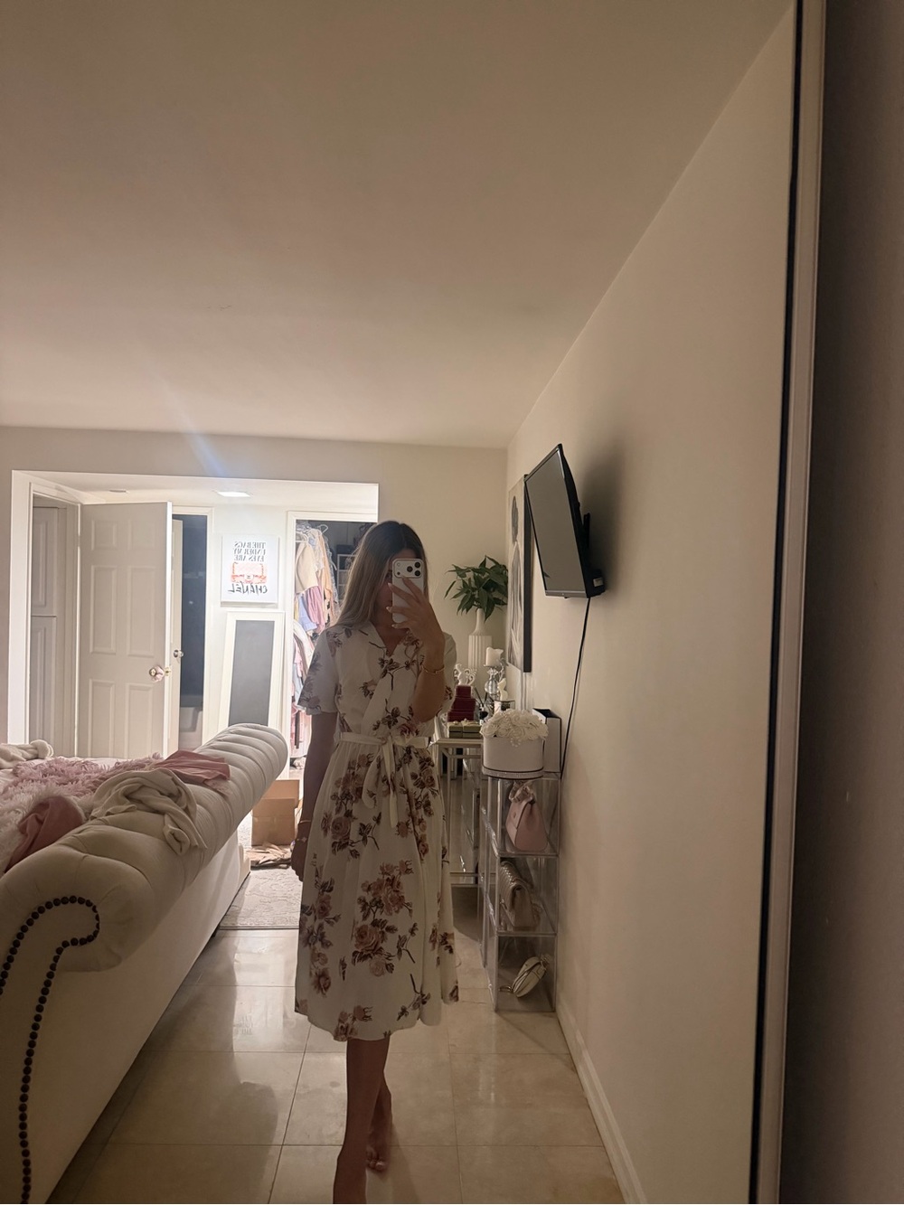 Floral Tie-Waist Midi Dress